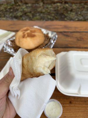 Inside cheese bread