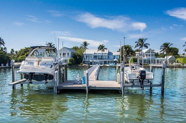 Boat Lift and private dock | Florida Marine Construction