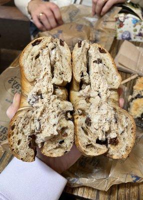 Cinnamon Raisin Bagel w/ Maple Raisin Walnut Cream Cheese