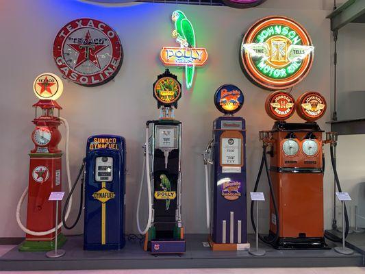 Vintage restored gas pumps