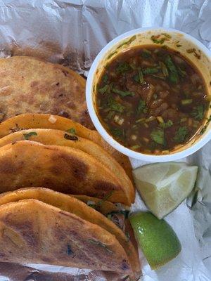 Birria taco combo.