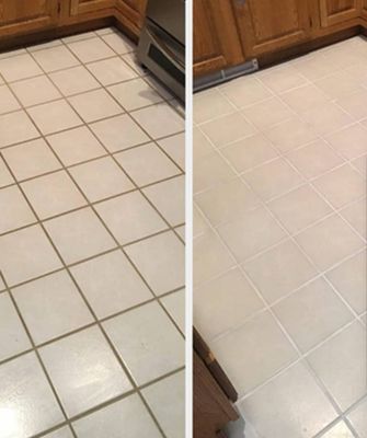 Before and after view of kitchen cleaning