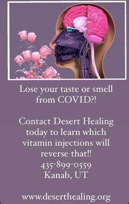 We have reversed several clients taste and smell after COVID effects. Call today to make your appointment