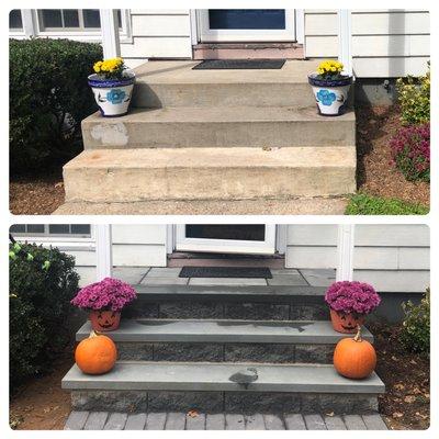 Front steps/porch before & after