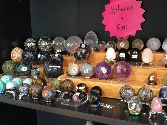 Stone and crystal Spheres