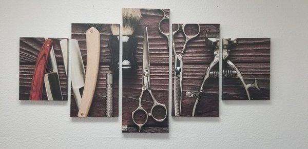 Barber tools art work