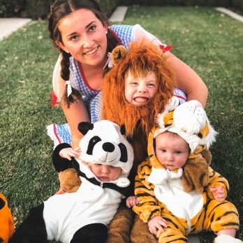 Austrian au pair Paulina is a wonderful Dorothy to her little "Lion, Tiger and Bear, Oh My!"