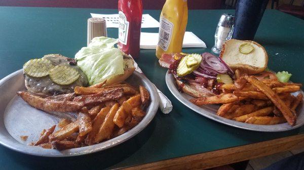 Our dinners tenderloin and burger