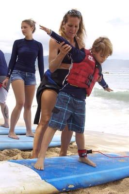 Instruction before getting in the water.