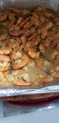 Saute Shrimp with white wine garlic sauce