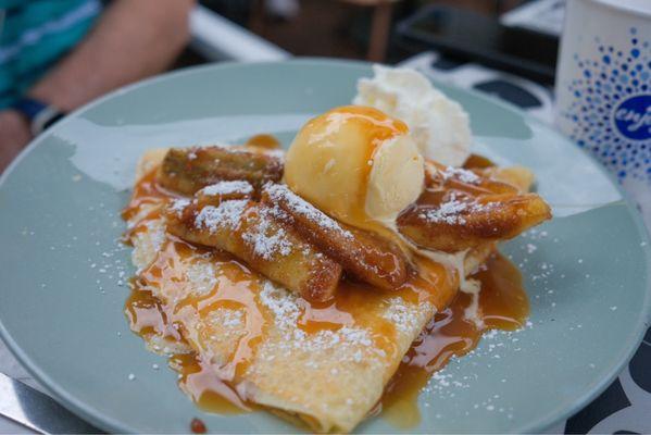 Bananas foster crepe