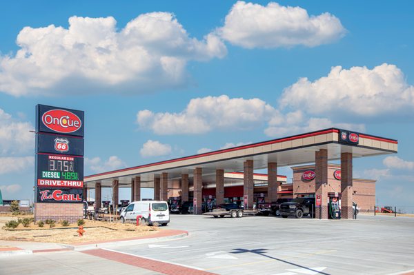 OnCue is a convenience store chain offering a selection of beverages, fresh food, fuel and clean restrooms.