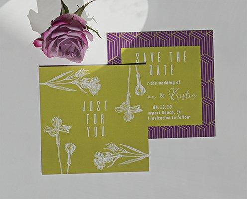 Semi-Custom Save the Dates * Purple & Green Version - Neon Collection