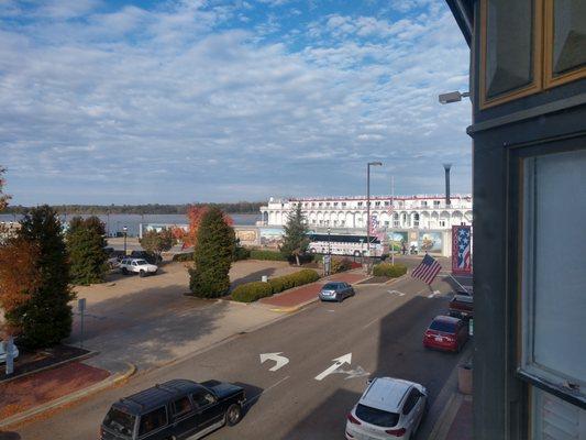 Great view of the Ohio River from the Suite's Bedroom Windows.