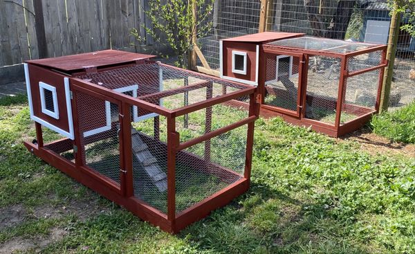 We offer user-friendly mobile chicken coops that are compact, easy to clean, predator resistant, and easy to move around the yard.