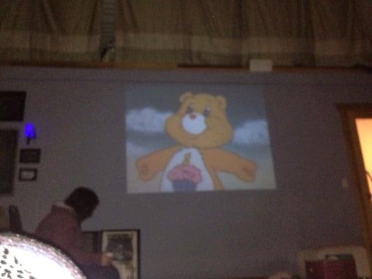 Care Bear cartoons + yoga.