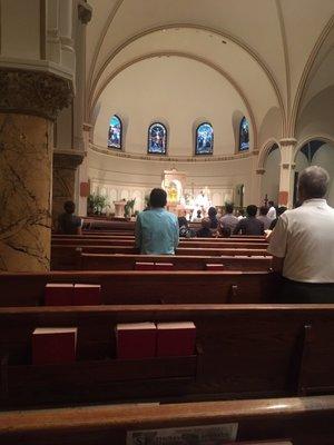 Blessing of the people with the Holy Eucharist after the Corpus Christi procession.