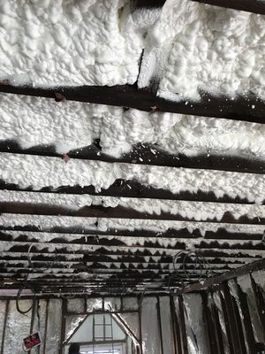 Spray Foam Insulation for attic slopes. New York City