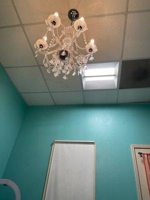 Pretty chandelier in wax studio