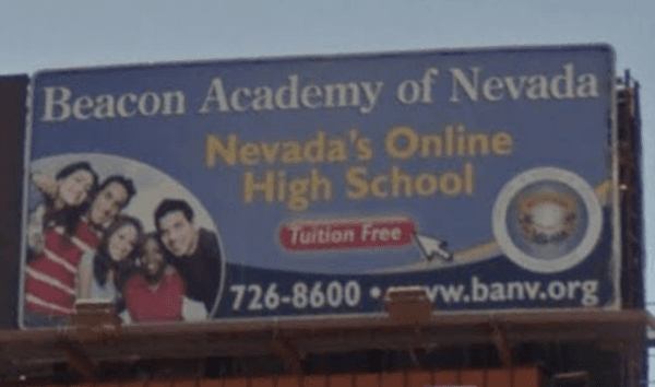 Beacon Academy Of Nevada Billboard in Las Vegas Nevada