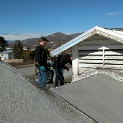 Cupola Paint Prep at Naumes in Chelan. Great working weather.