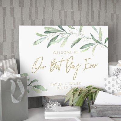 "Our Best Day Ever" wedding signage