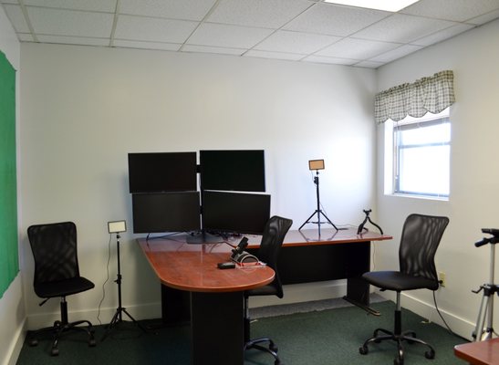 Video Recording studio with onsite Staff for setup and editing.