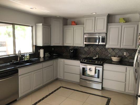 Cabinets done in Dunn Edwards Pearl Gray