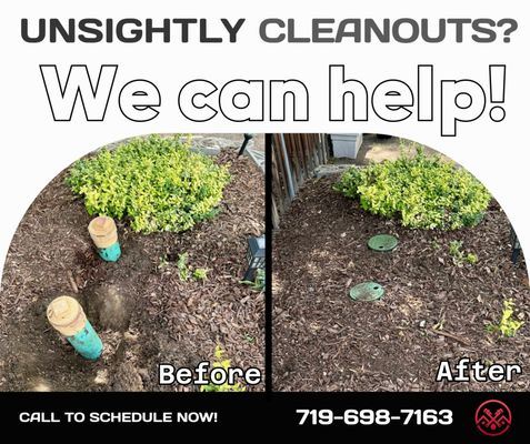 We specialize in replacing unsightly cleanouts with sleek, new options that enhance the beauty of your yard and home.