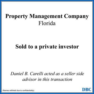 Property Management Firm ownership sale.