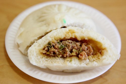 Delicious steamed, meaty pork bun. So fluffy and savory.   (photos courtesy of Dave Cook - Eating in Translation)