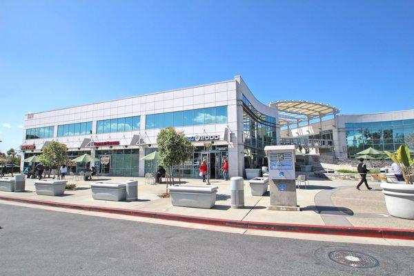 The south building houses all of the food court locations on the first floor along with office spaces on the second.