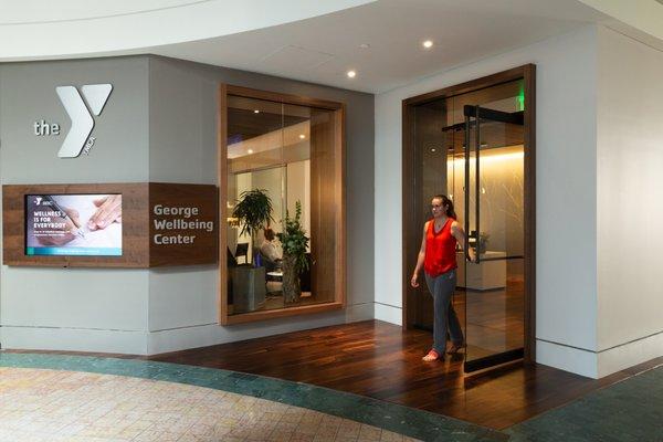 Entrance to the George Wellbeing Center on the skyway level of the Gaviidae Commons building