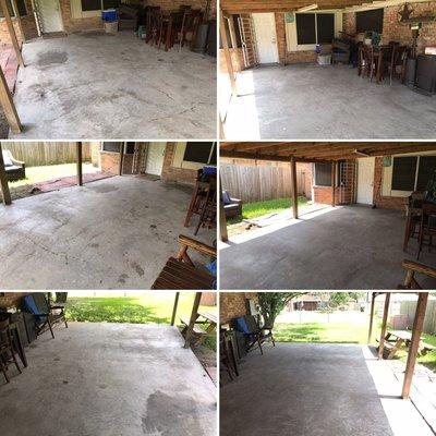 Before/after patio cleaning