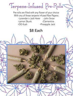 Terp Rolls Exclusive to Rod Flower Co. Free I.E. Delivery