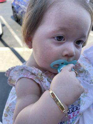 Gold bracelet and gold ring