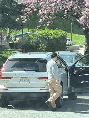 Criminal with his car and license plate