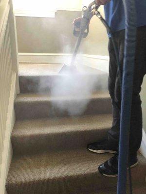 Entry stairs- Steam cleaning