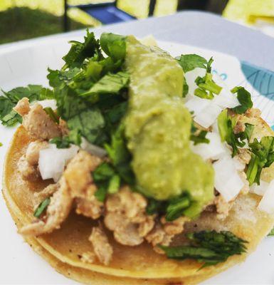 Chicken Taco with Serrano Avocado Chili