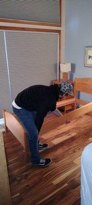 Disassembling the bed