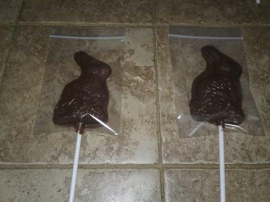 handmade chocolate easter bunny lollipops now available