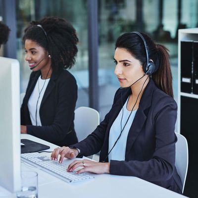 Employees in a call center