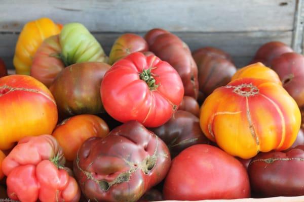 Organic Heirloom and Vine Ripe Tomatoes.