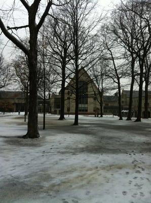 Winter slush invades the main campus.