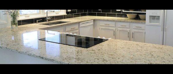 White granite countertop.