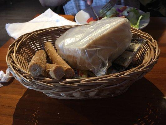 Bread basket that came with our dinners