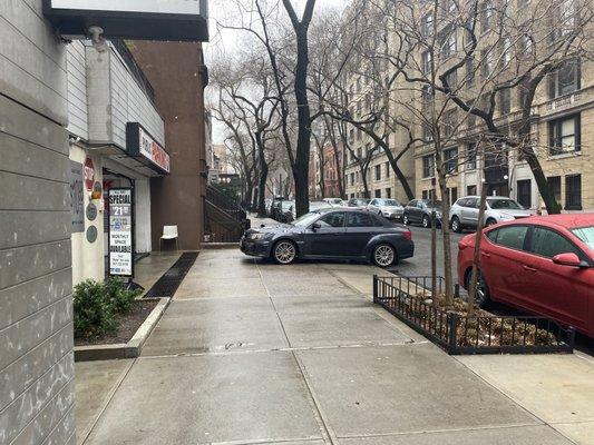 Car on sidewalk