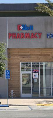 The entrance to the pharmacy from the parking lot (same plaza with Arco gas station & the urgent Care)