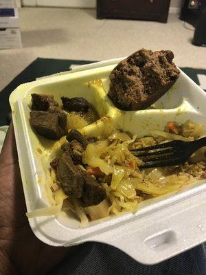 Love my curry goat and cabbage from Green Island.