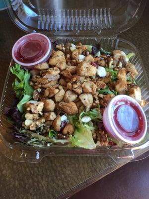 YUM!!! Cranberry-Walnut salad with chicken!